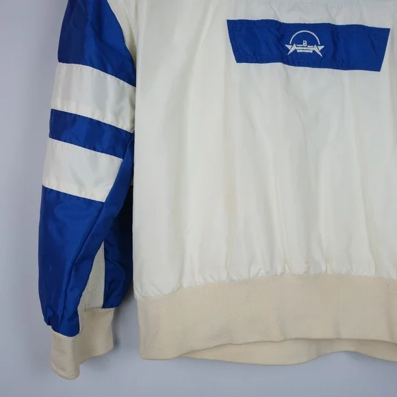Vtg Bogner Embroidered Blue & White Ski Jacket & Pants Set Made In USA, Size 8